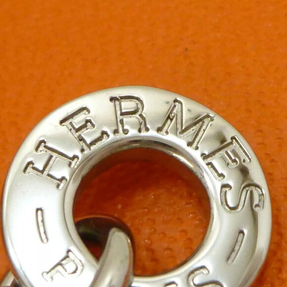 Authentic HERMES Cadena Motif Chain Type Silver Tone Scarves Ring - Picture 10 of 11